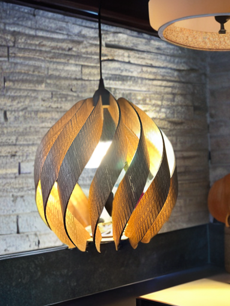 Wooden hanging pendant