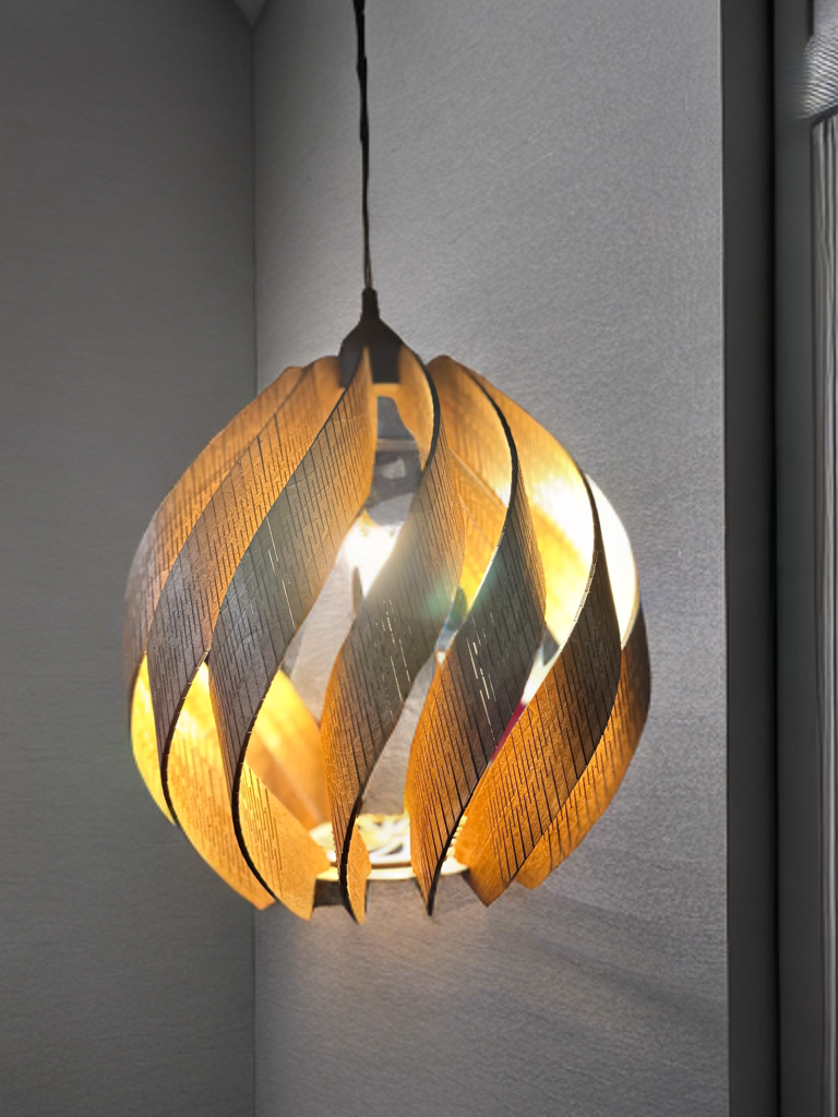 Wooden hanging pendant