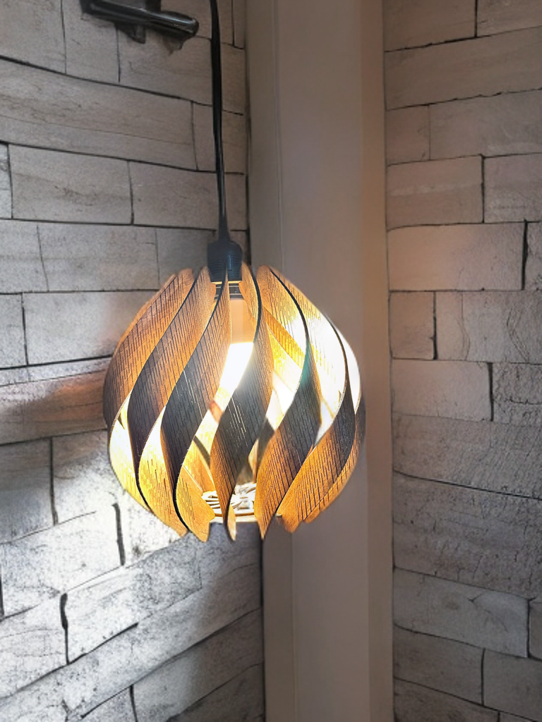 Wooden hanging pendant