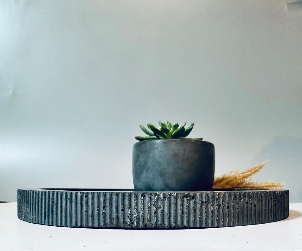 Cement tray and pot bundle, decor for gift or home decor, candles, plants, bath products