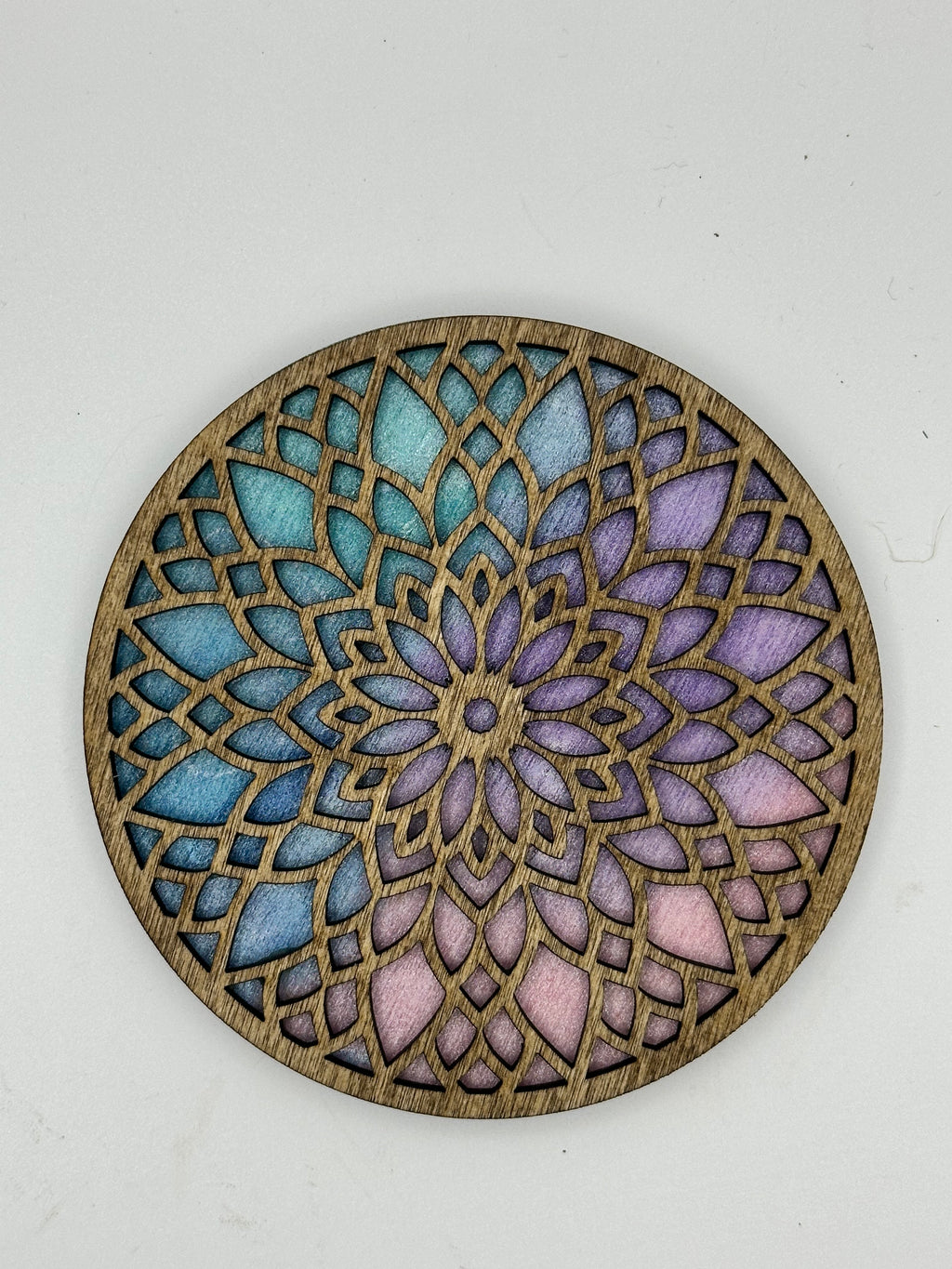 Set of six wooden coasters with holder for gift giving or your own home decor