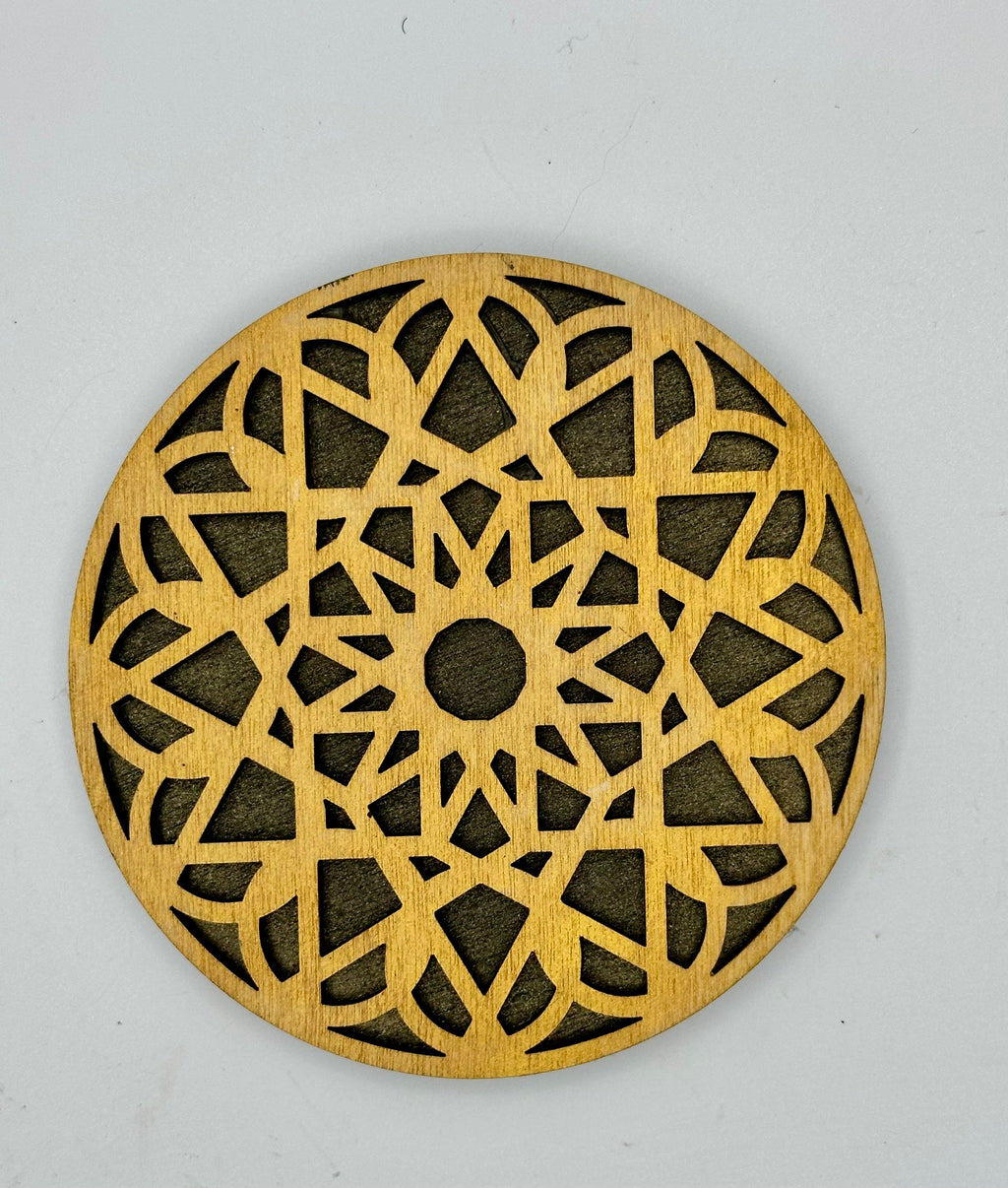 Set of six wooden coasters with holder for gift giving or your own home decor