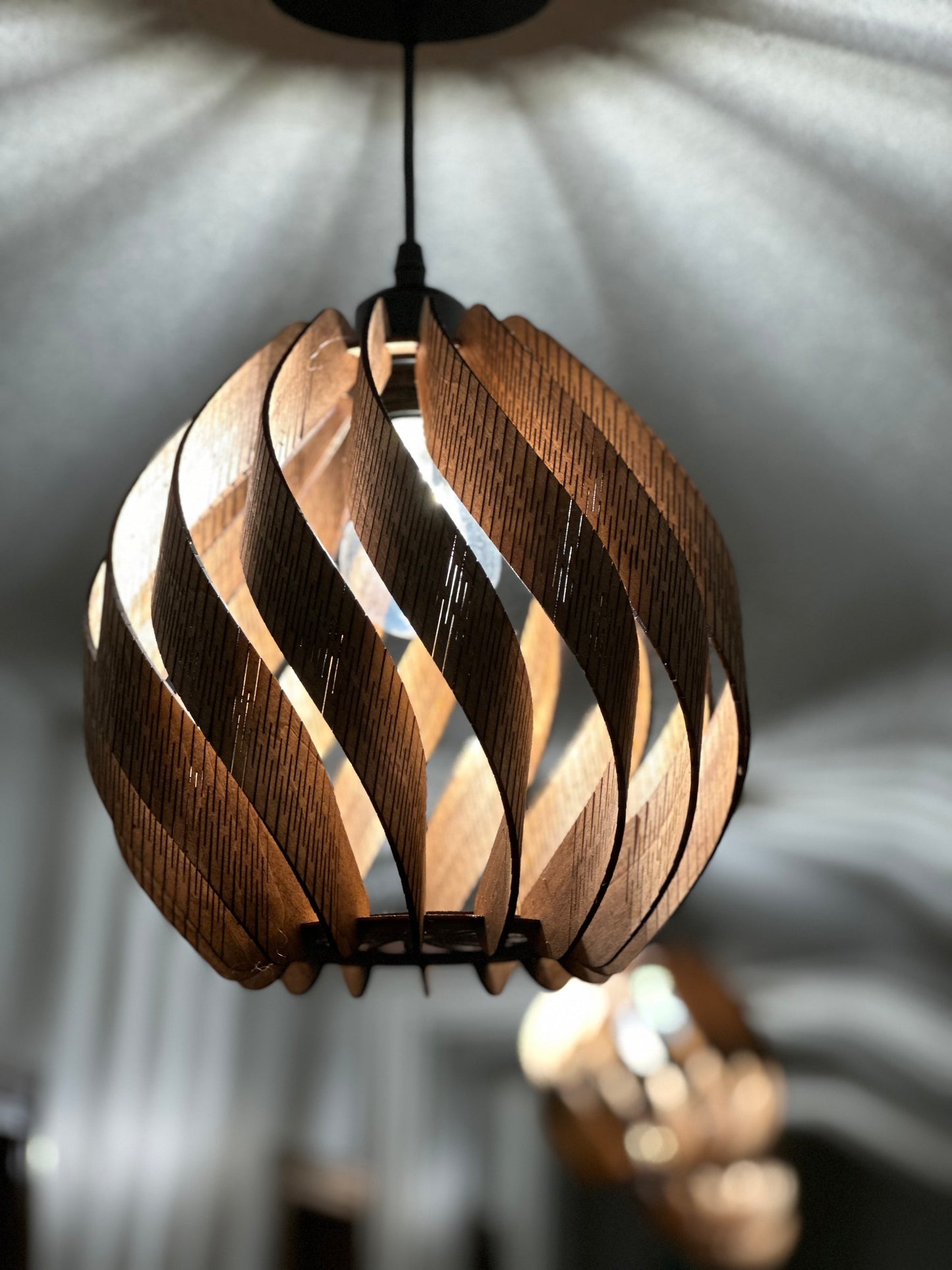 Wooden hanging pendant